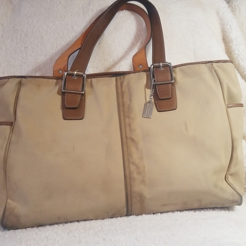 Coach Tan Nylon Travel/Work Tote D052-5173